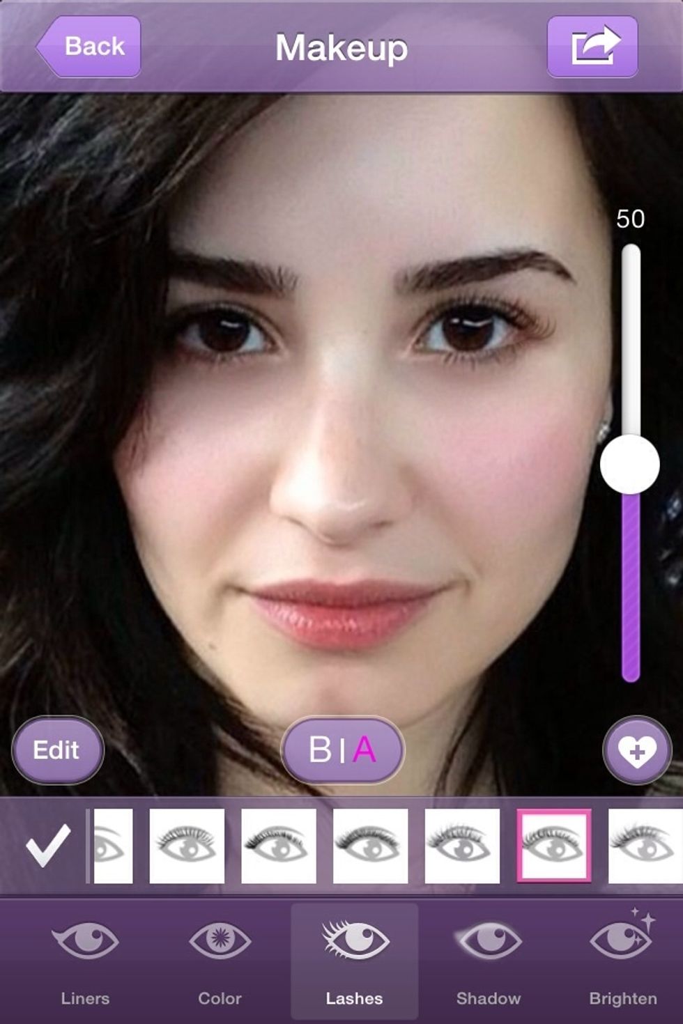 You can add eyelashes, or eyeliner, or brighten your eyes.