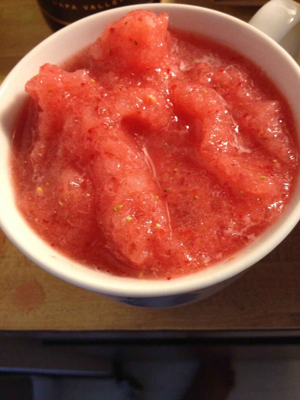 You can add more watermelon/strawberries according to your taste, you can also add a bit of sugar if you want it sweeter, I didn't.