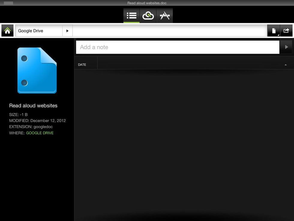 You can add notes about the document. Once done click on Google Drive to return to all your files.