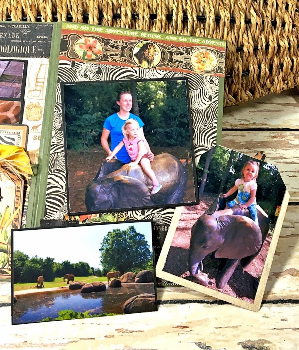 You can add small photo to the back of the fussy cut tag.