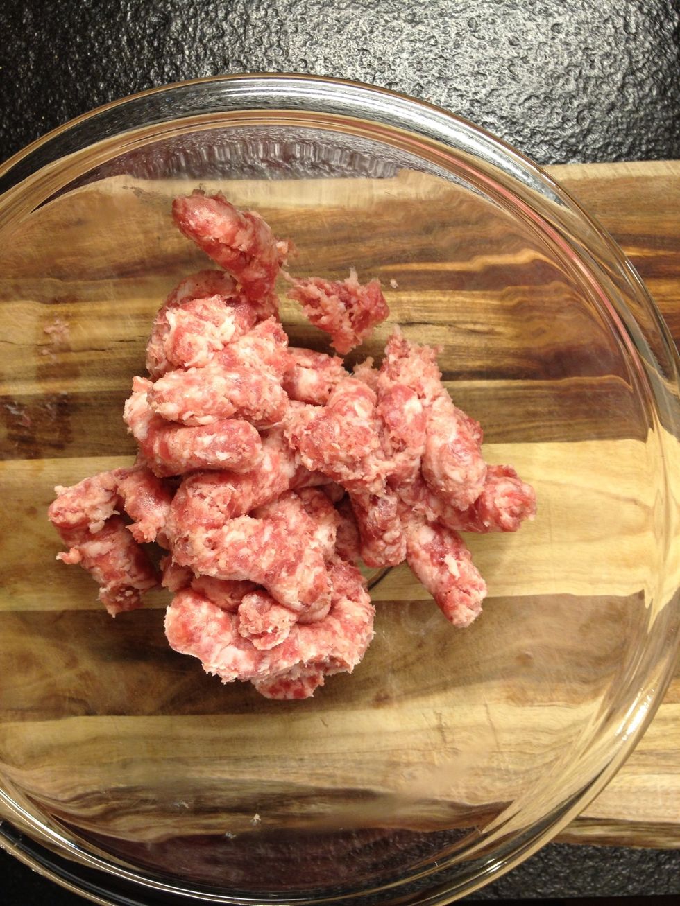 You can add spices and season your sausage filling accordantly to your taste. Salt and pepper would be good. Feel free to add some spicy element to it.