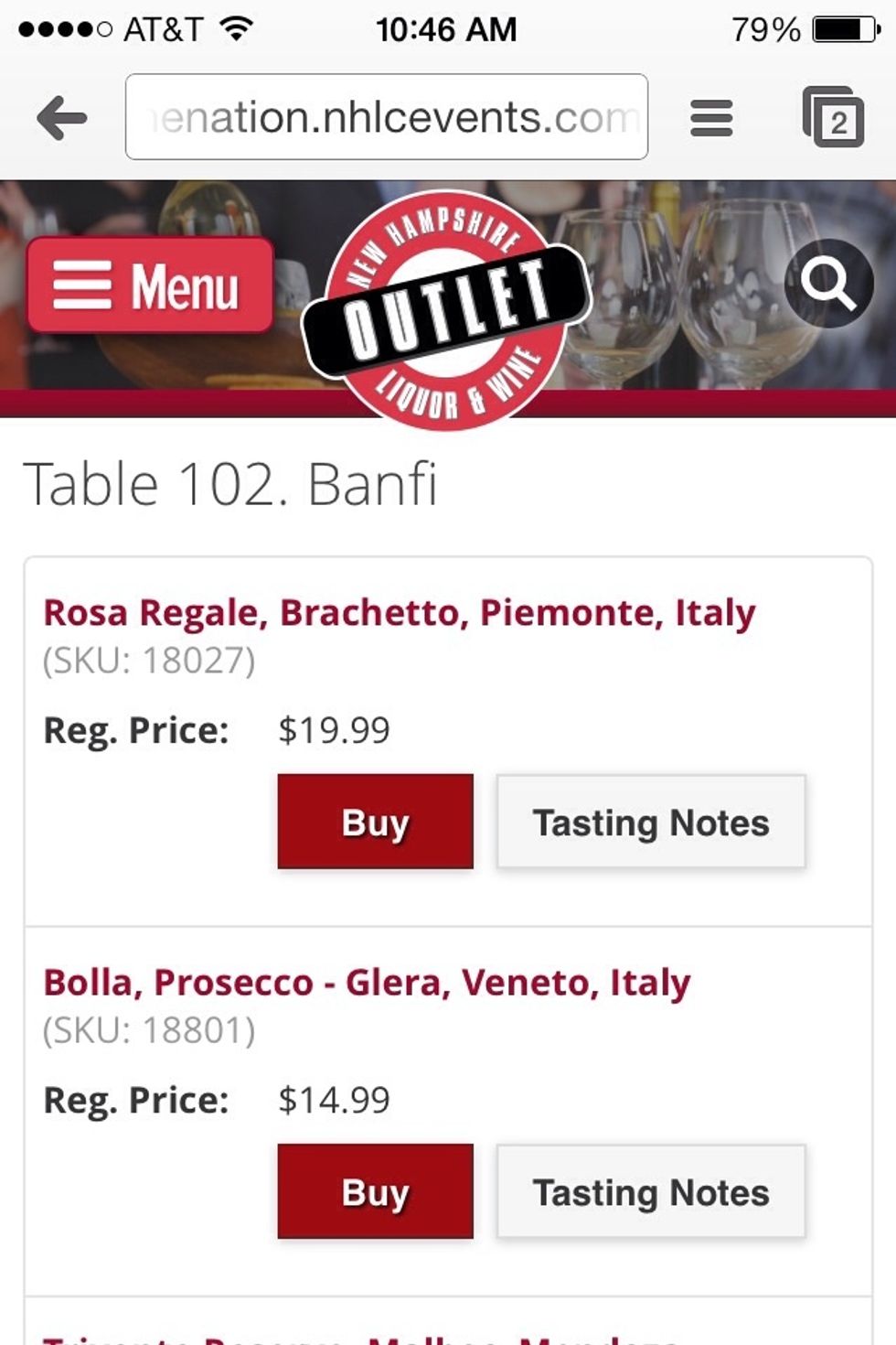 You can add tasting notes by clicking "Tasting Notes." To add a product to your cart, click "Buy."