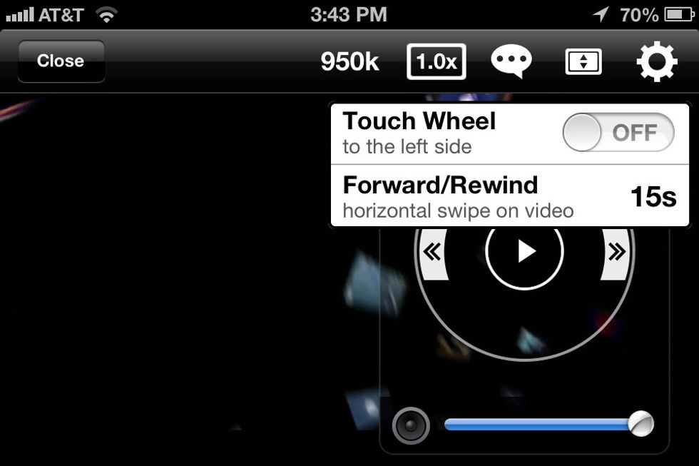 You can adjust how many seconds it'll jump forward or backwards. Here it'll jump 15 seconds.