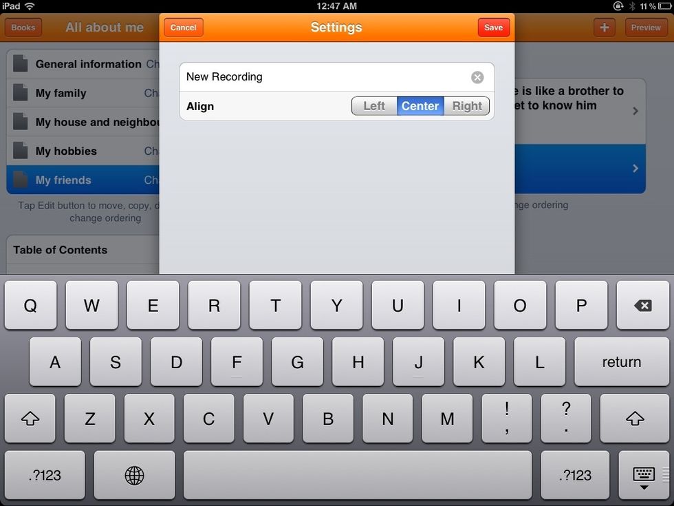 You can align your recording the same way you can the photos.