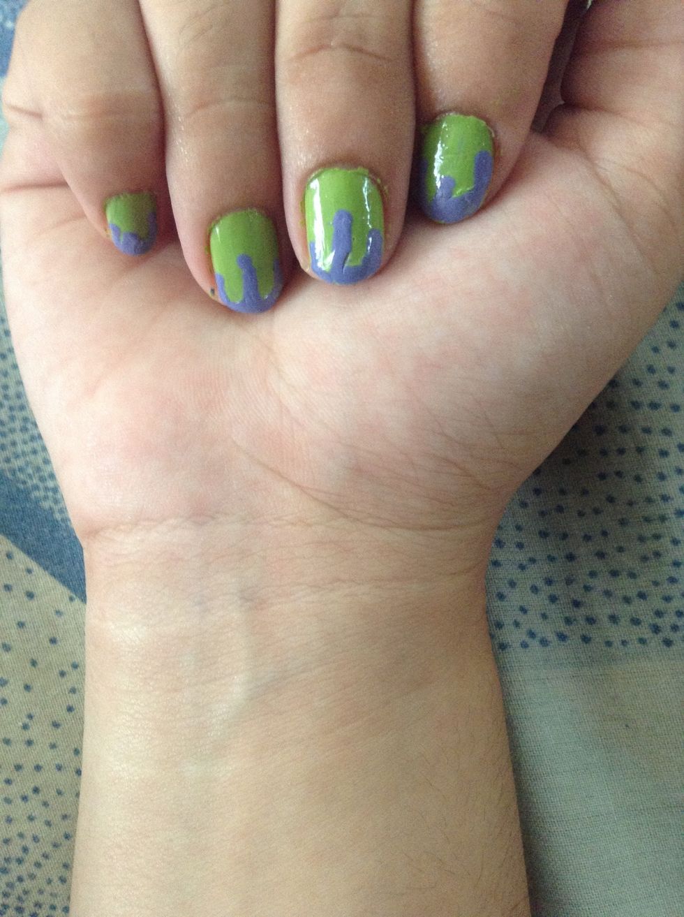 You can also do the bottom. I did mine on my right hand cuz it's easier to do when you're using your left hand.