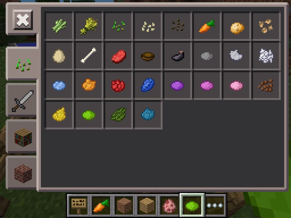 You can also dye sheep using a variety of dyes. These can all be crafted using various materials gathered throughout your travels!