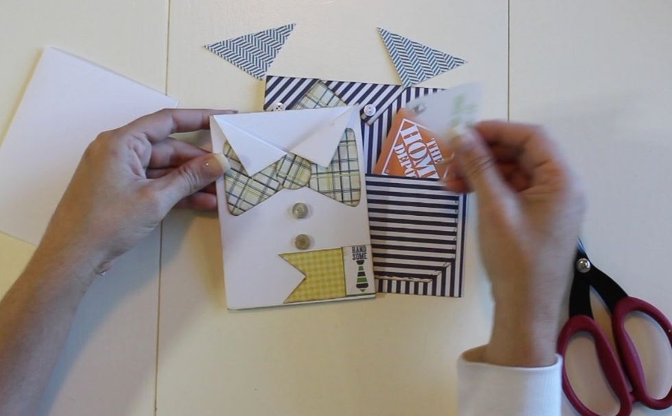 You can also make a bow tie card using 2 small triangles.