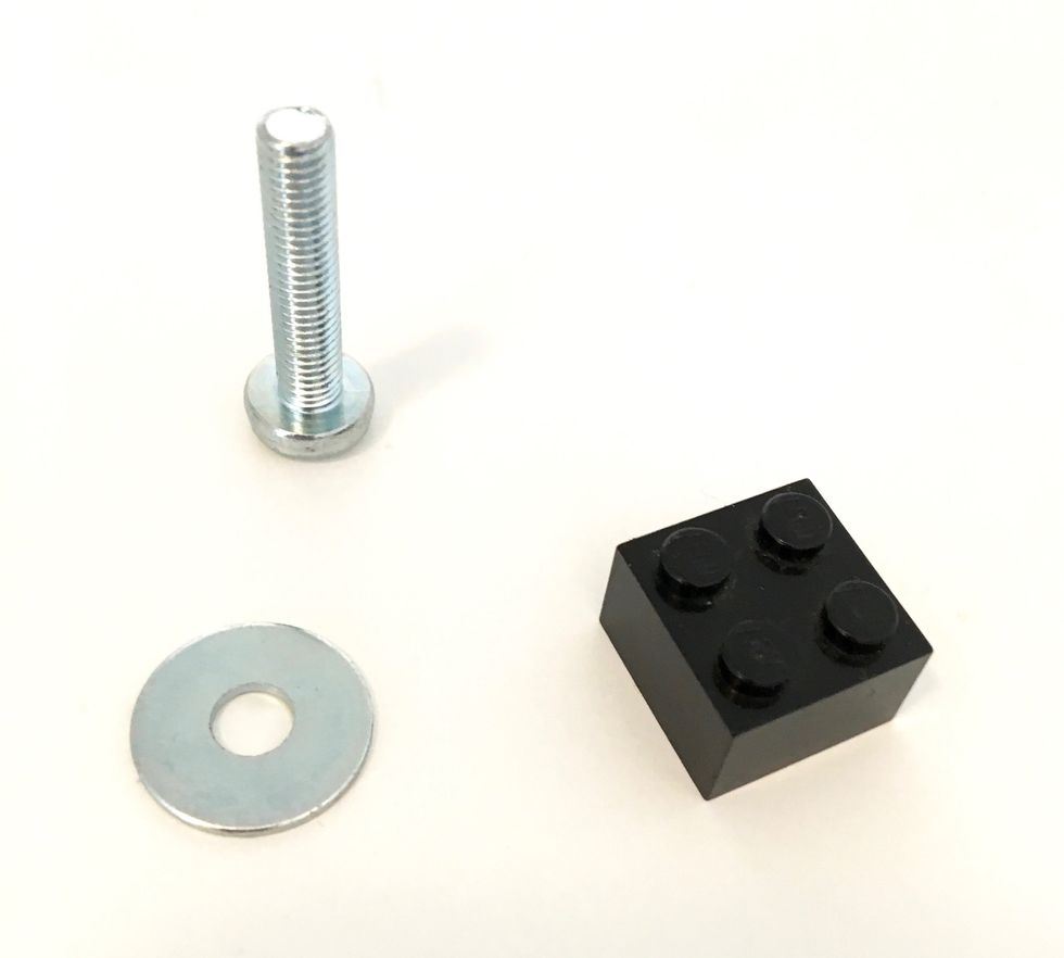 You can also mount the brick directly to the door without a spacer washer