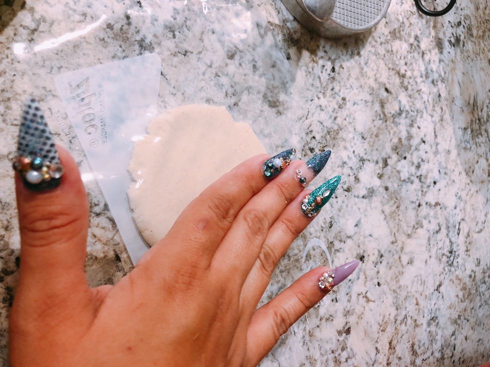 You can also smooth and pat out with your hand   -leave kind of thick, not to be thin like a tortilla