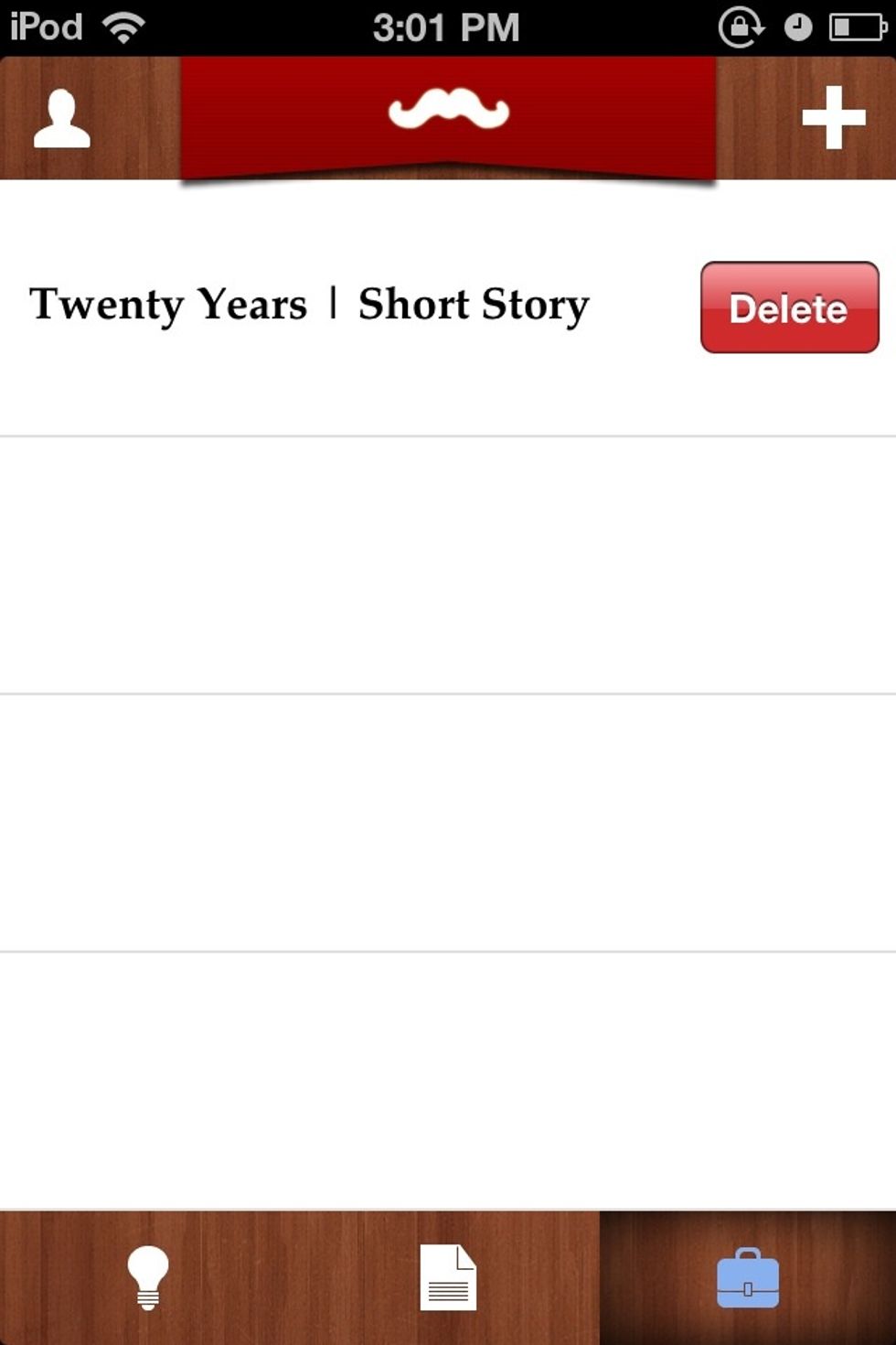 You can also swipe to delete (applies to ideas and projects as well).