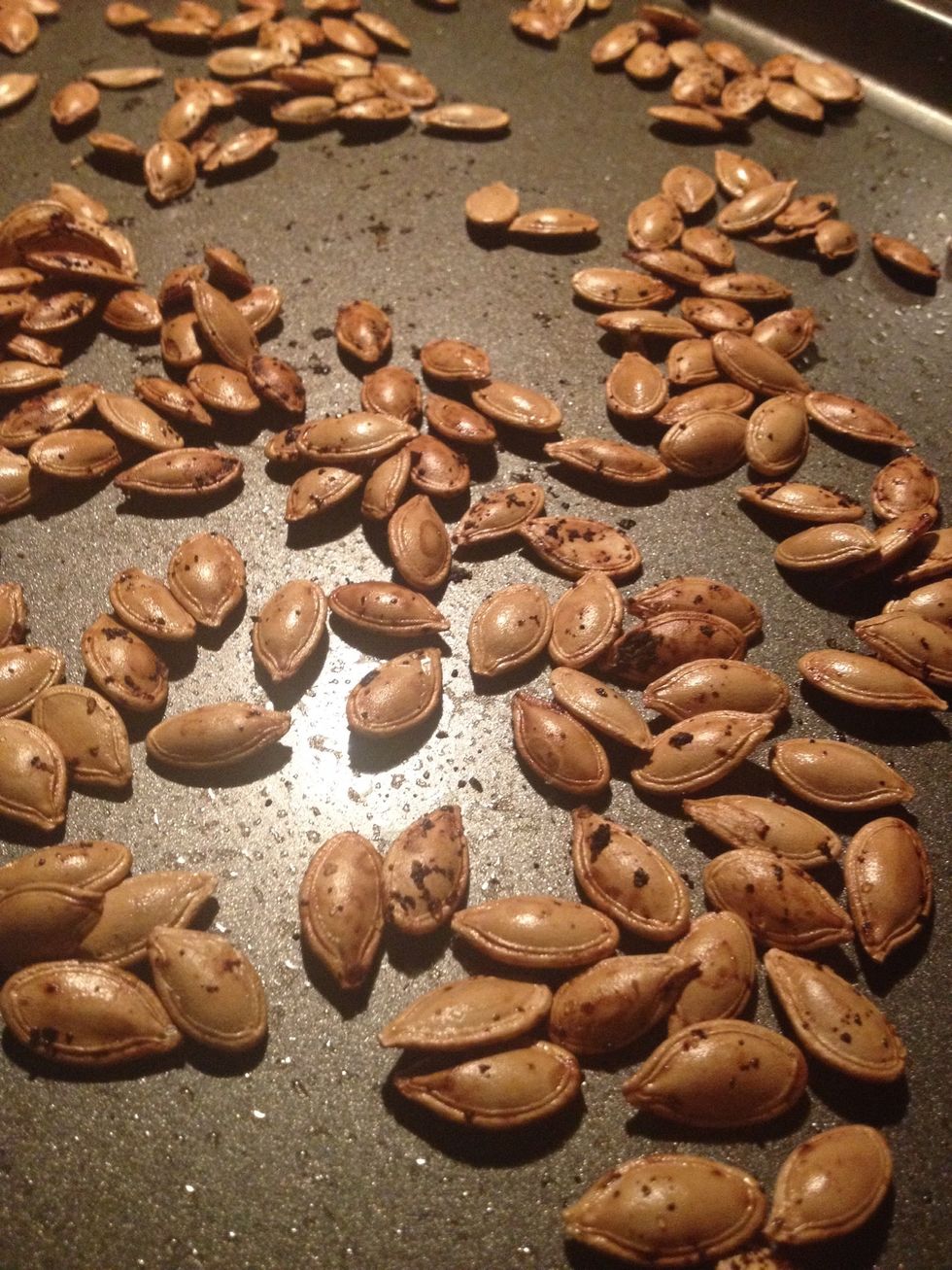 You can also toast the pumpkin seeds which I did and they were delicious!