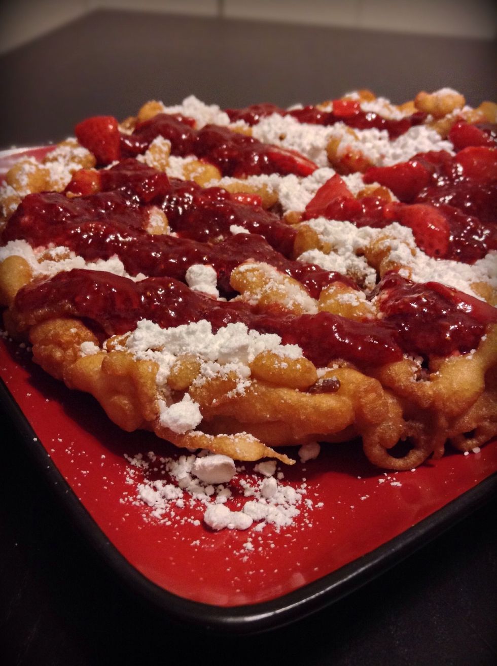 You can also top it with strawberry sauce! I actually made a guide on how to do the topping check for it in my guides! It's super simple, it's only 3 ingredient! And it's great for many desserts!! :D