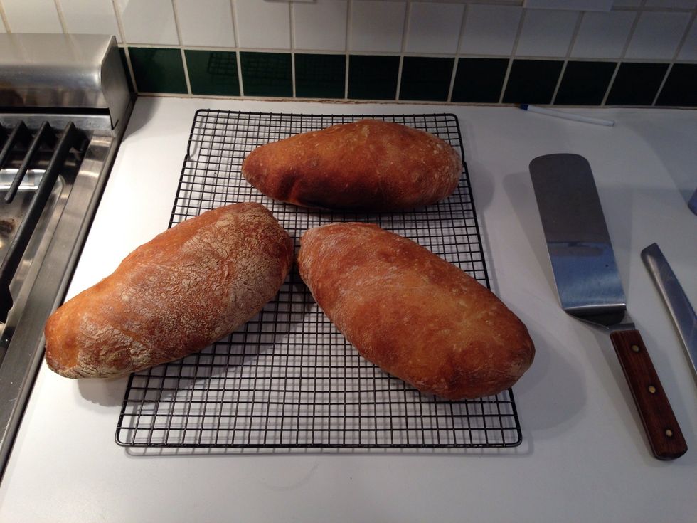 you can always do that in the toaster. This is Very Important ! Do not attempt to slice this bread until it is completely cool! You'll be sorry. The police will come