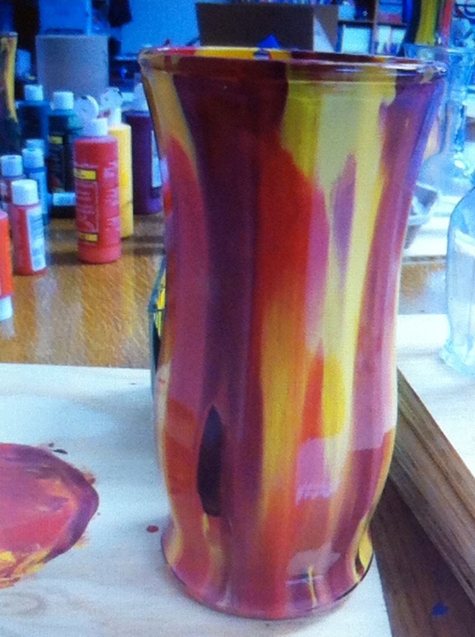 You can be deliberate and make stripes. Or just be random and let the paint go as it pleases.