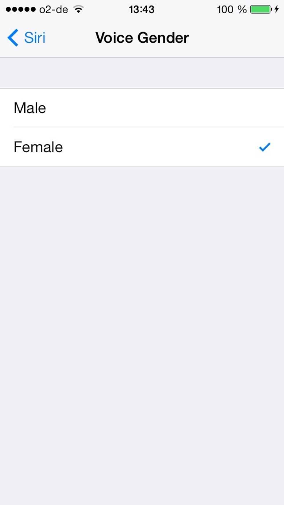 You can change the voice from Siri.