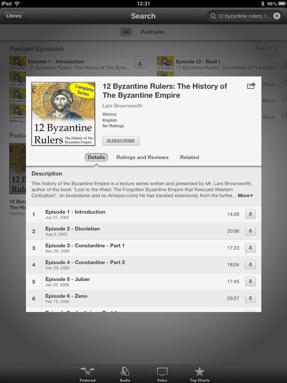 You can check the description of the podcasts and how many episode does it have. For now, press the Subscribe Button right next to the podcast cover image