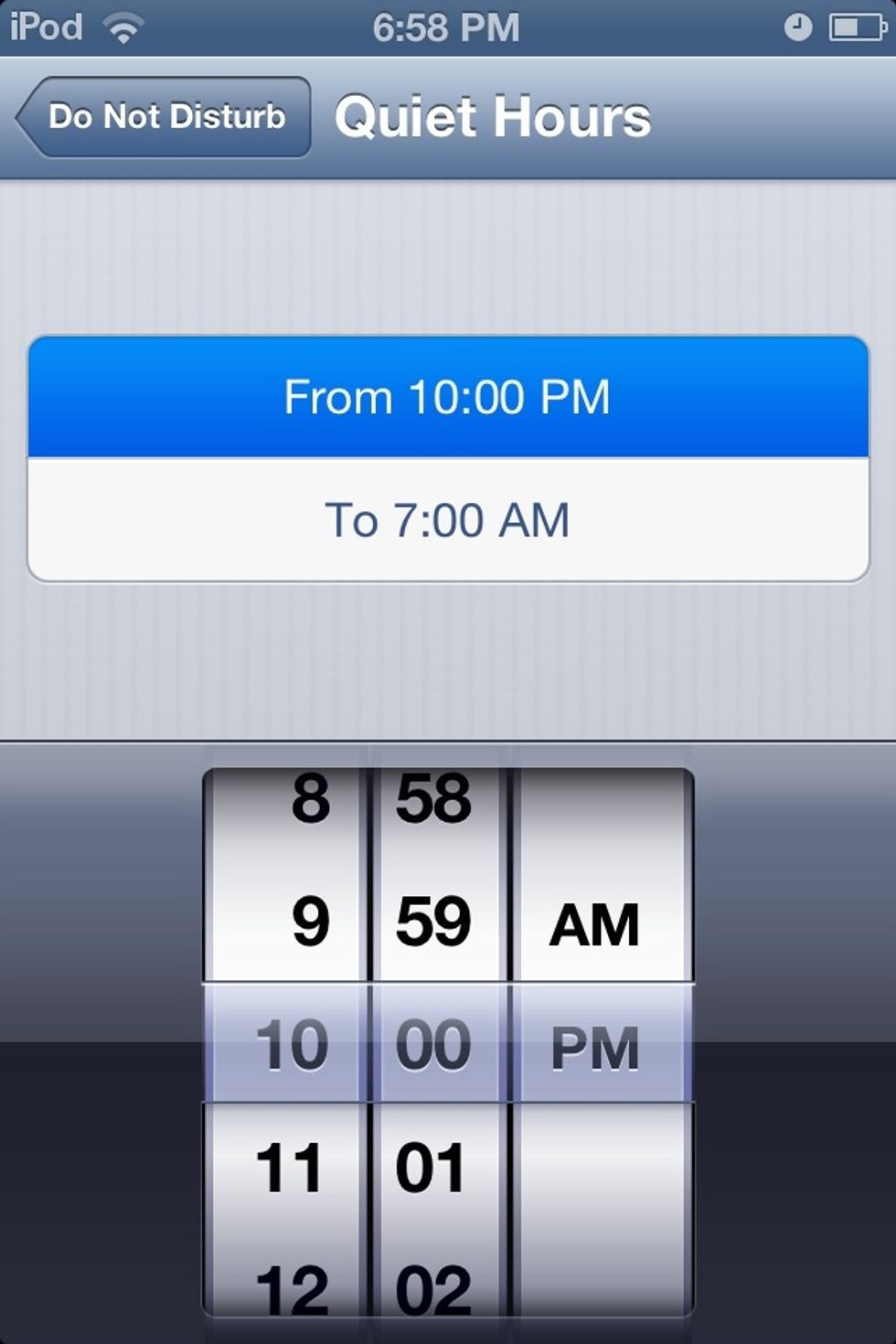 You can choose how long "Do Not Disturb" will be on (During the night, during school, during your nap...).