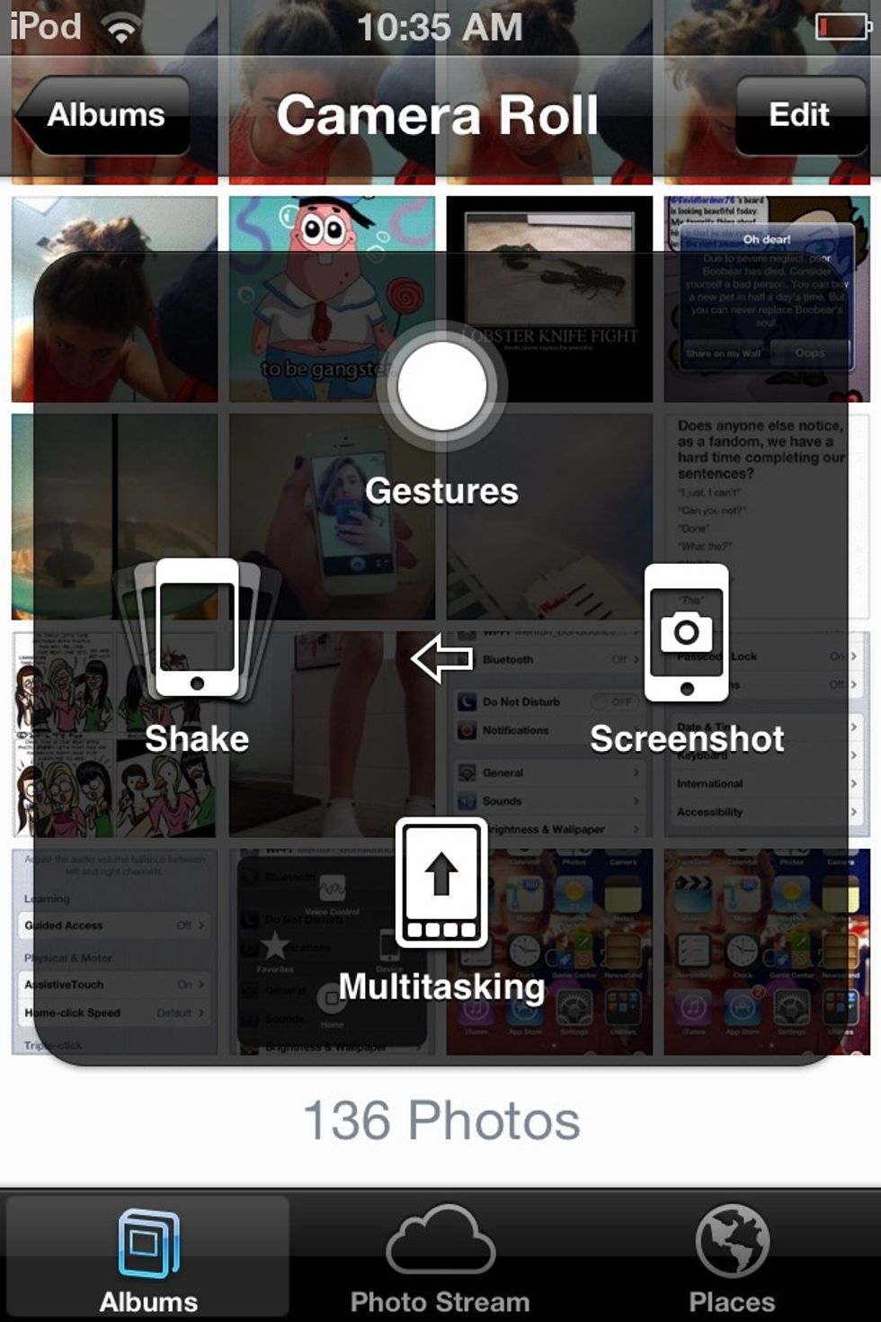 You can click on device then more and you can open multitasking and take screen shots