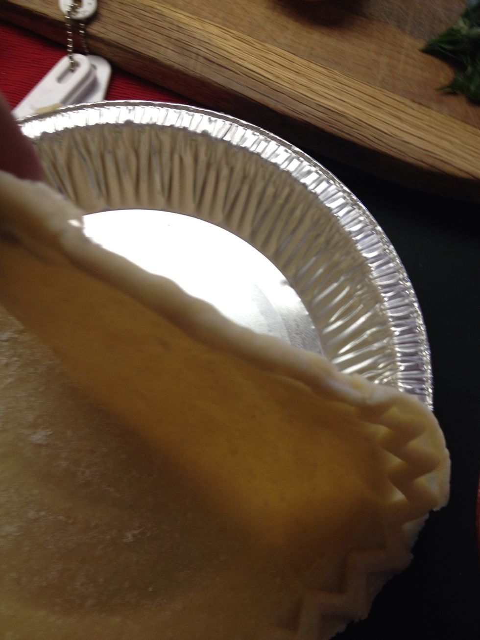 You can cook in the pie pan provided or put it in a prettier 9" oven proof pie plate. The recipe calls for a square tart pan with a removable bottom but I didn't have one.