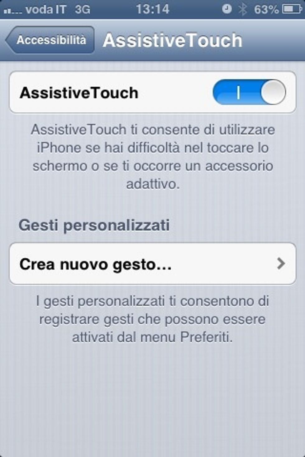 You can create new gestures if you want, but I left everything as it was by default