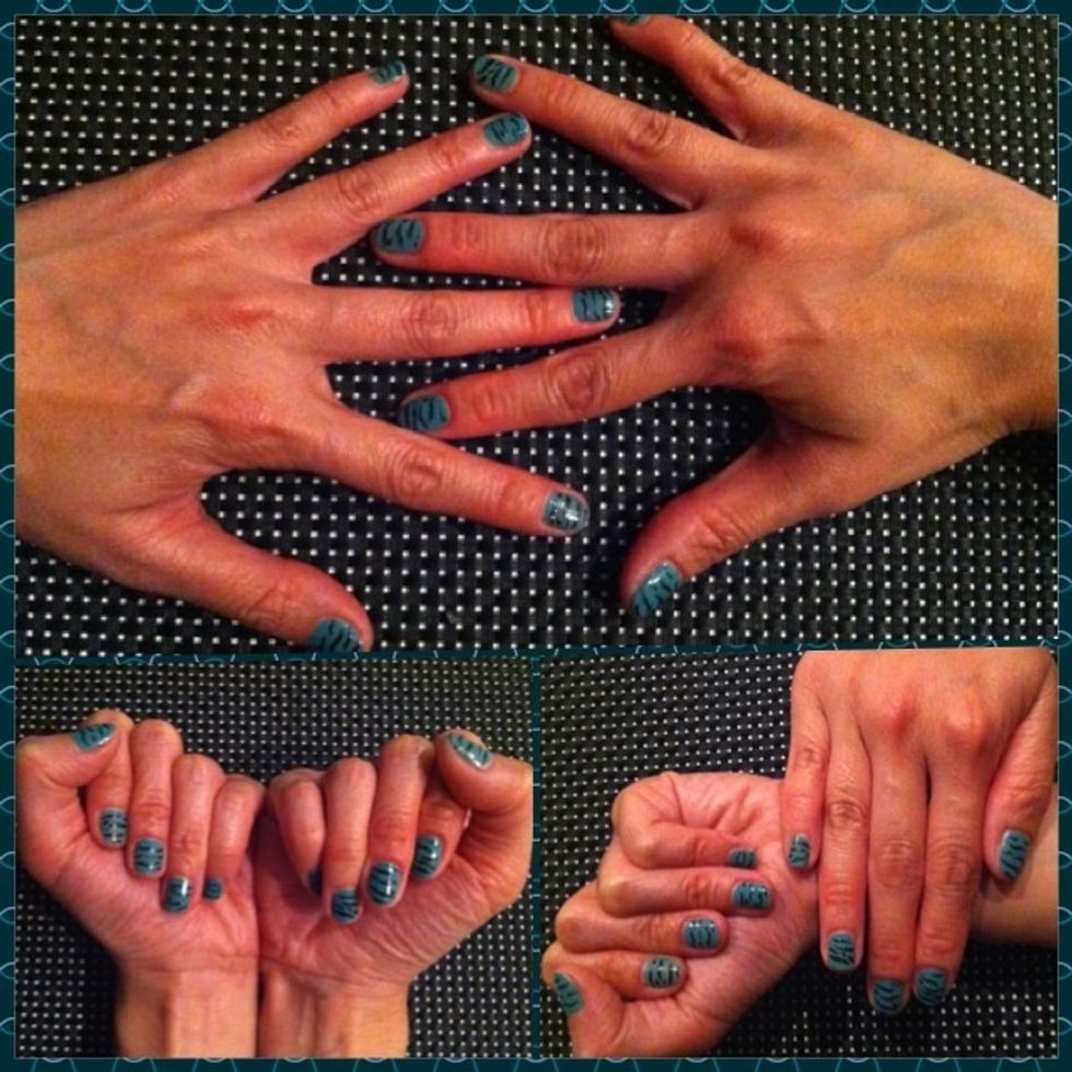 You can create zebra print nail art with any colour combination. Play with it :)!