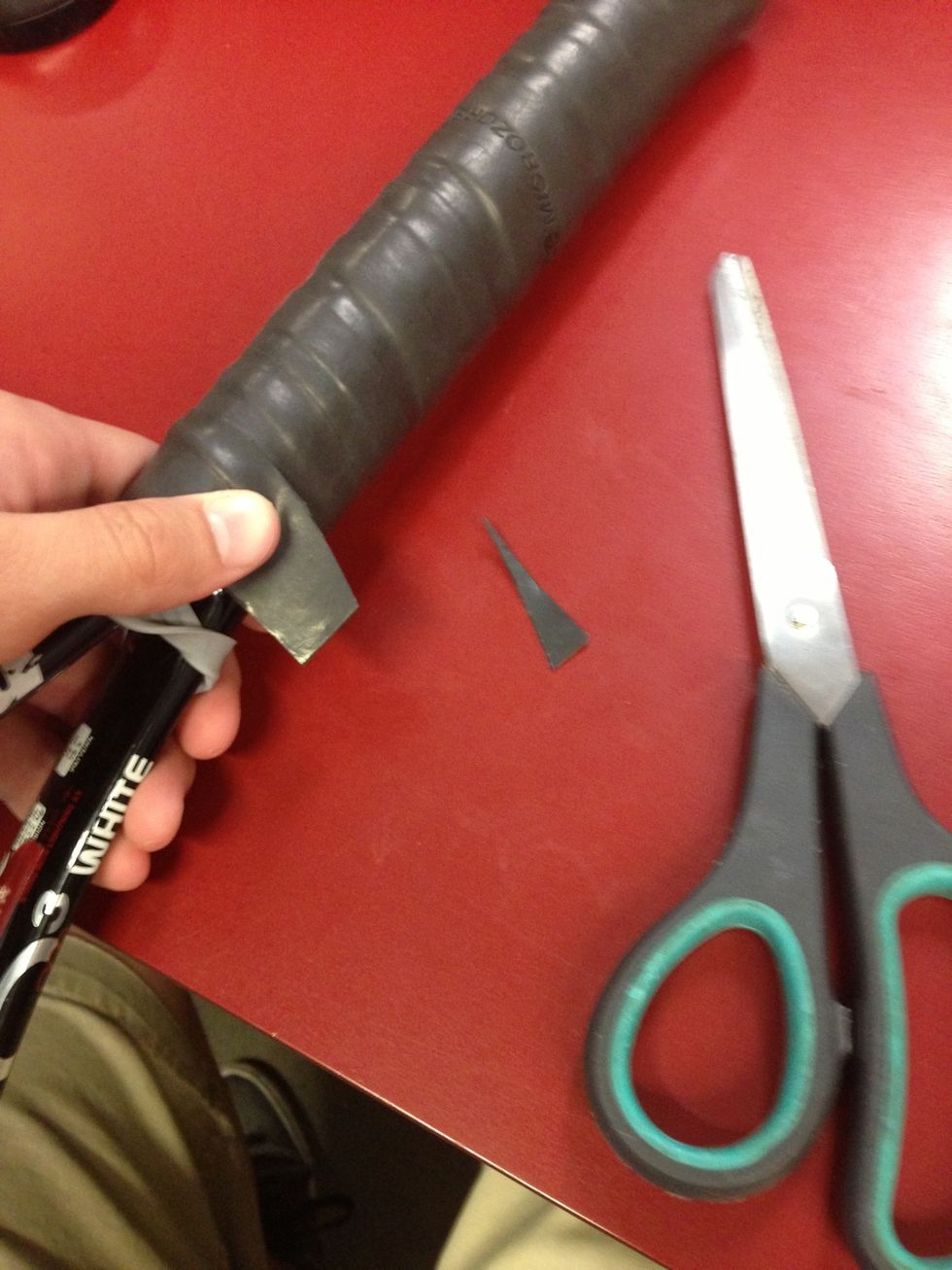 You can cut off any extra or just wrap the grip around an extra time at the top. I like to cut mine at an angle so it fits better.