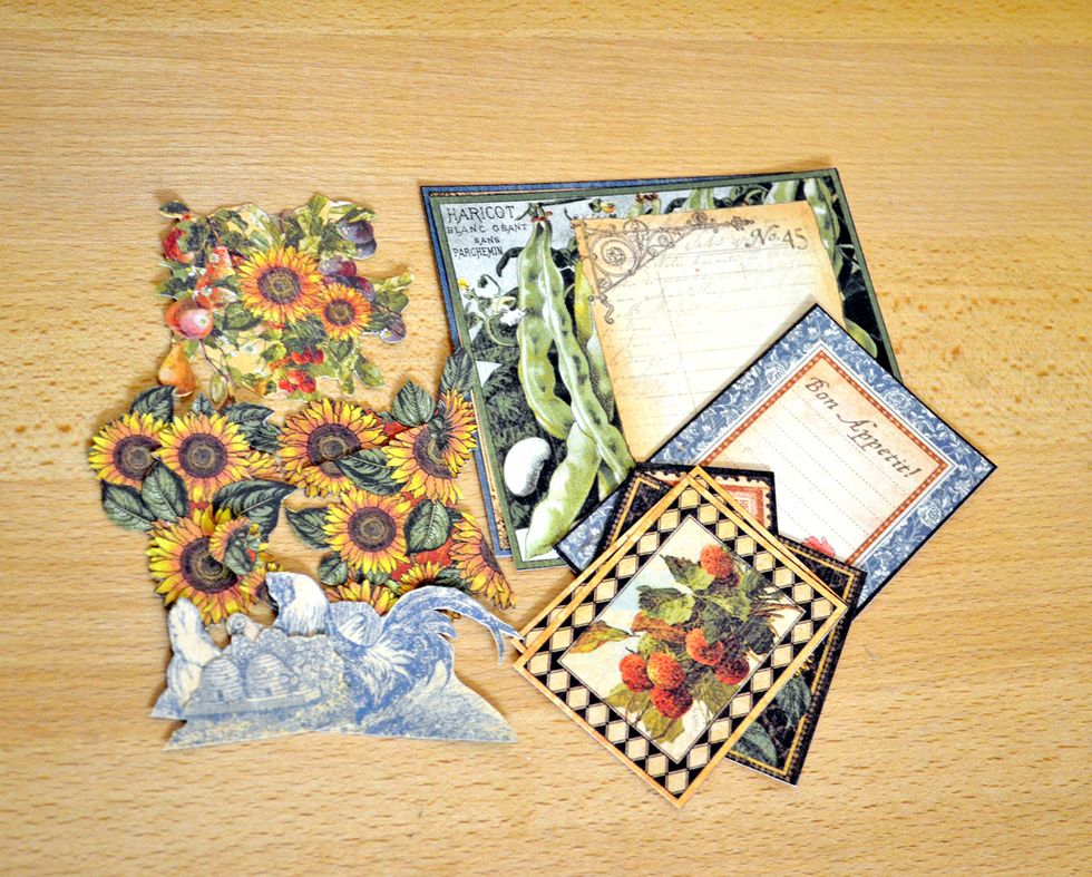 You can cut some pictures from paper to decorate your box