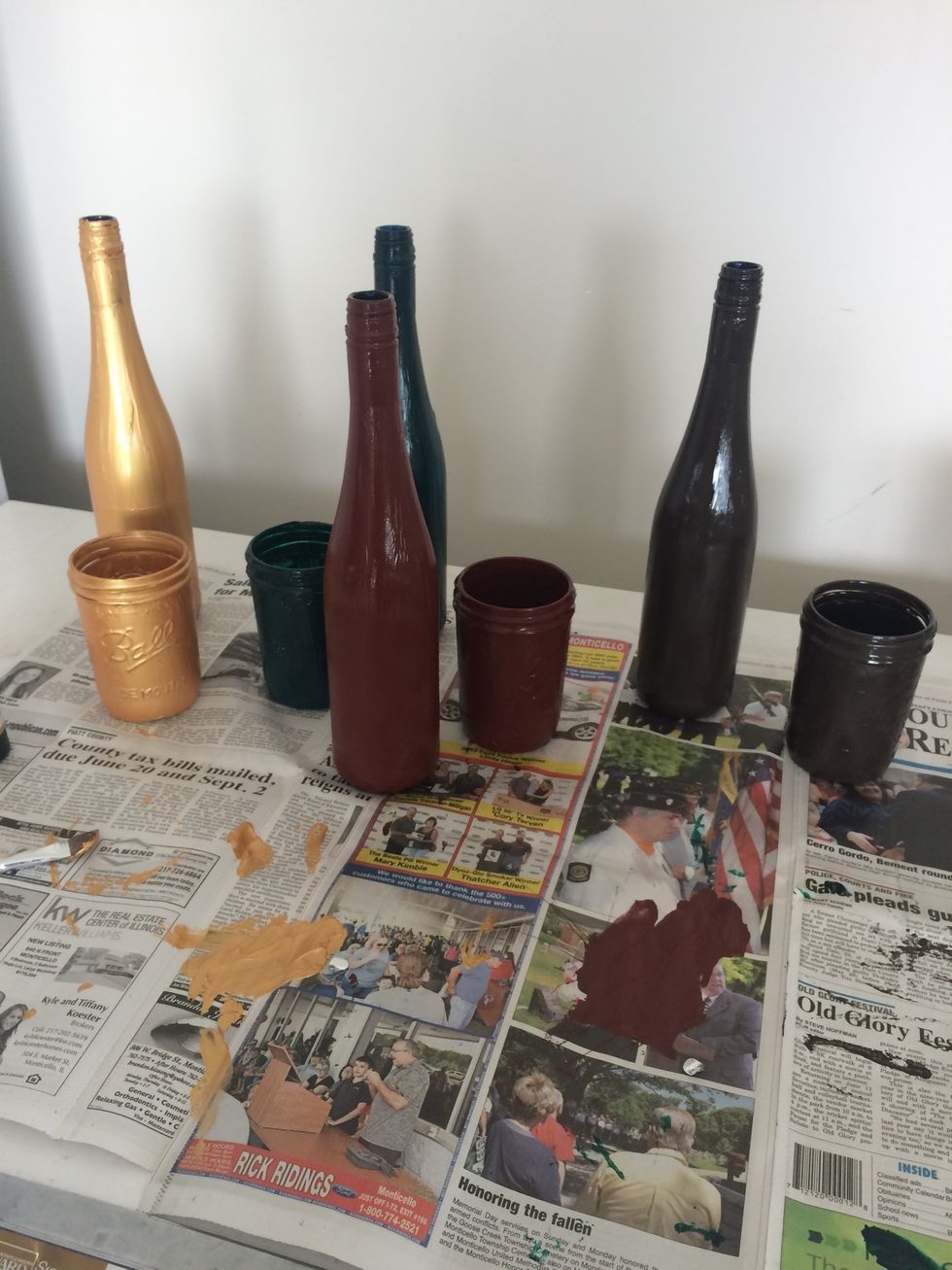 You can do this with wine bottles or mason jars