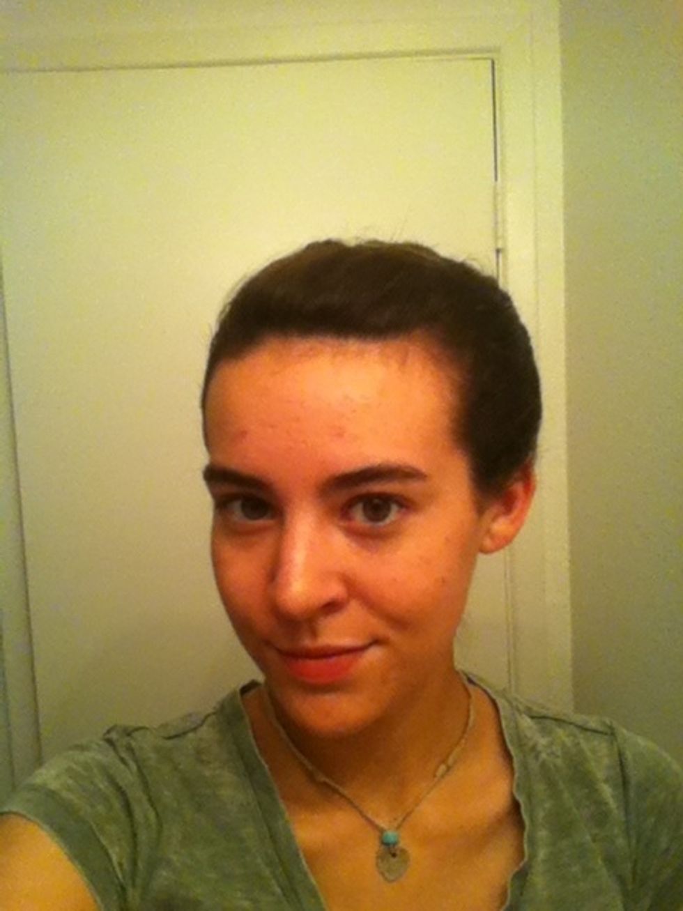 You can do your bangs however you prefer. I like mine in a little bump. Finish off with a healthy coat of hairspray.