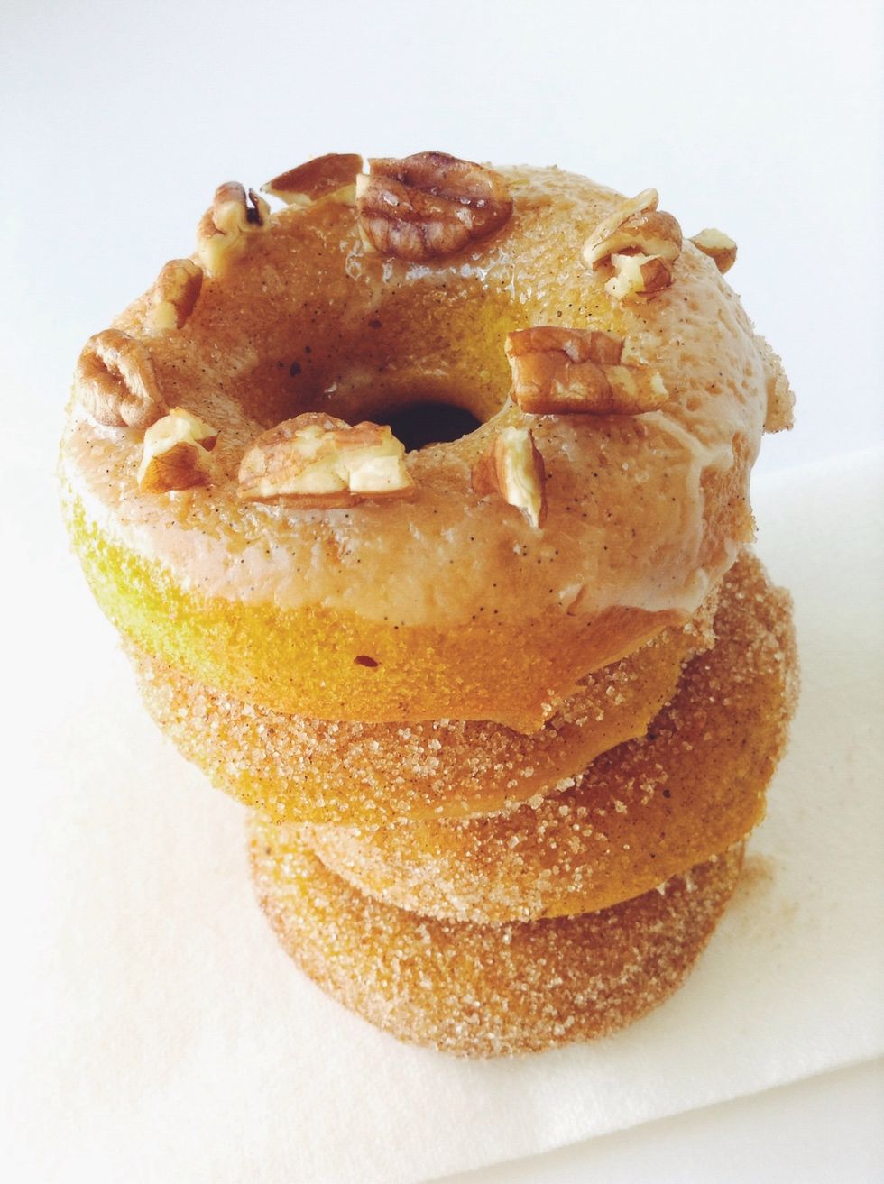 You can eat these plain, top with a glaze or just simply dip them in some cinnamon sugar.