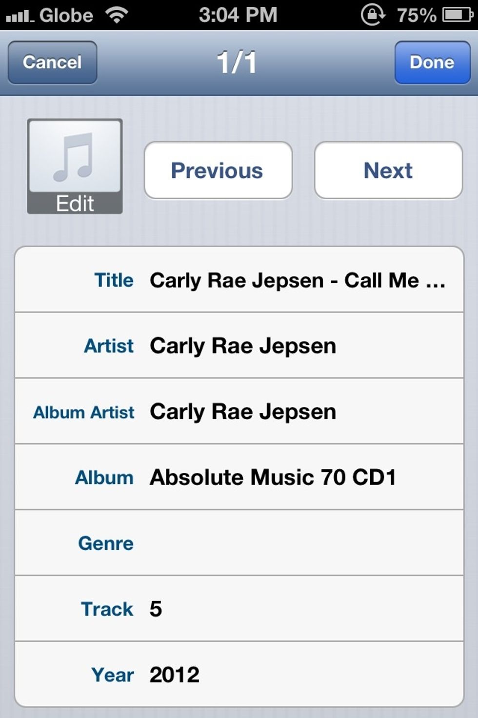 You can edit some information here for you to be able to easily sort your songs by artist , tittle etc. AT THE LOWER portion. You'll find the lyrics part.