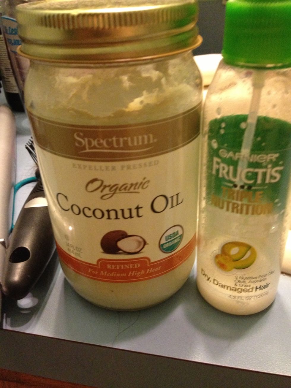 You can either buy the product or melt some coconut oil and mix with water then put in spray bottle and spray on hair but not directly or your hair will become greasy.