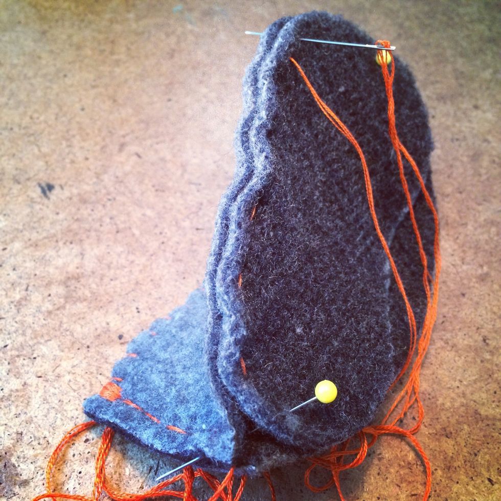 You can either have the edges showing or turn the bootie inside out to have the edge inside.