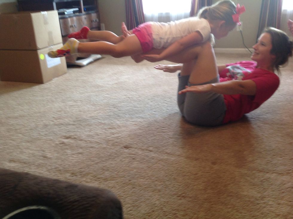You can either hold for as long as possible, or try to pump your arms up and down 100 times. Just small movements..but 100 of them!