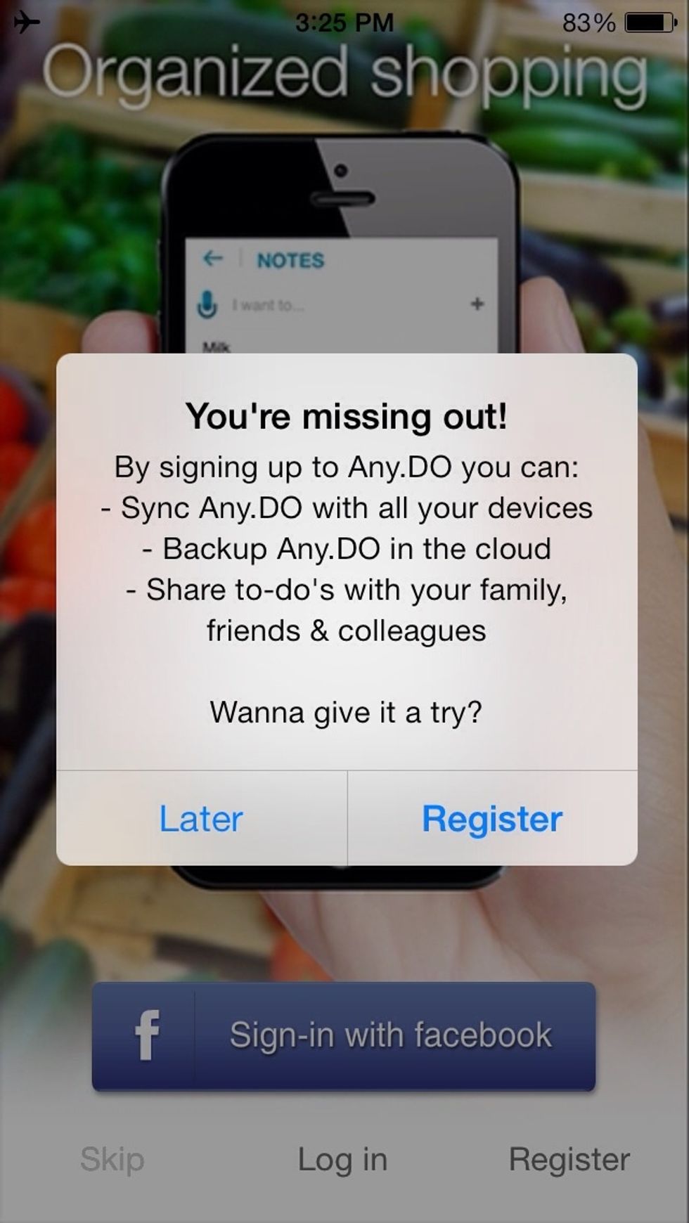 You can elect not to register or sign-in, but you'll be warned you're missing out.