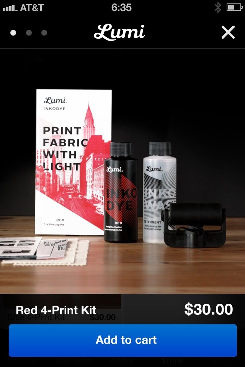 You can even add our new Print Fabric With Light kit to your cart directly from the app so you get everything you need to start printing in one shipment.