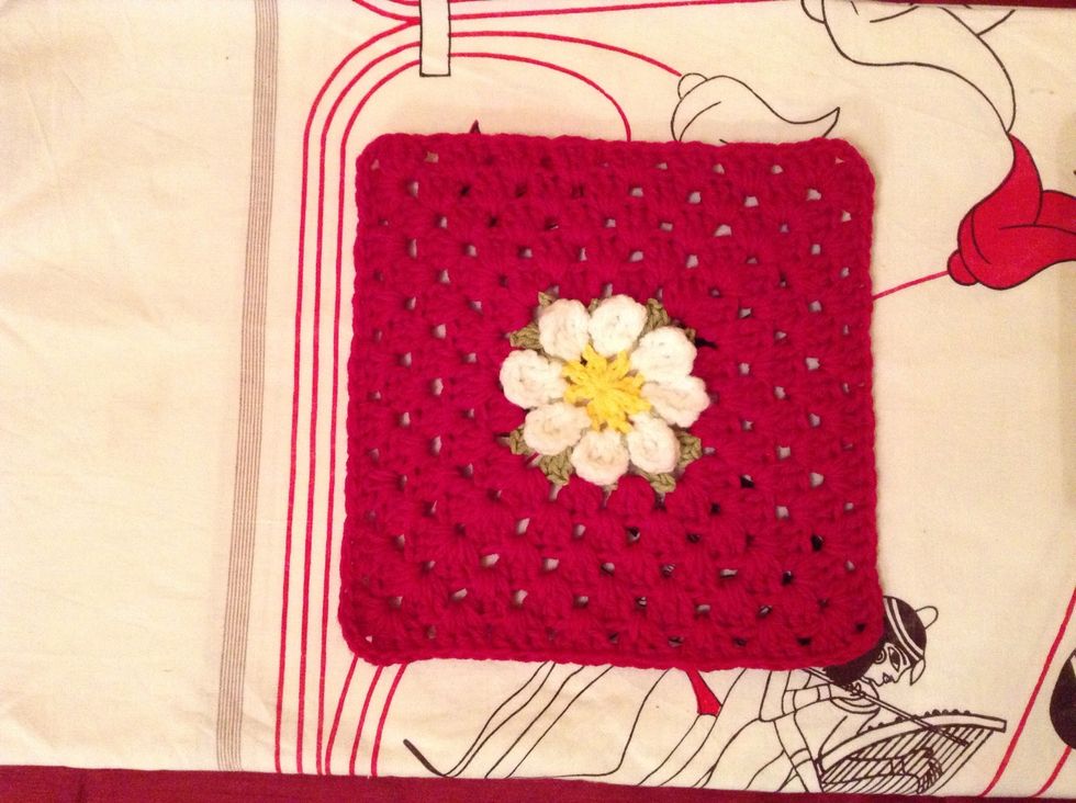 You can fasten off and weave in the ends, or you can continue adding rows for a larger square. You can make a cushion, an afghan or anything else you can think of. Happy crocheting!