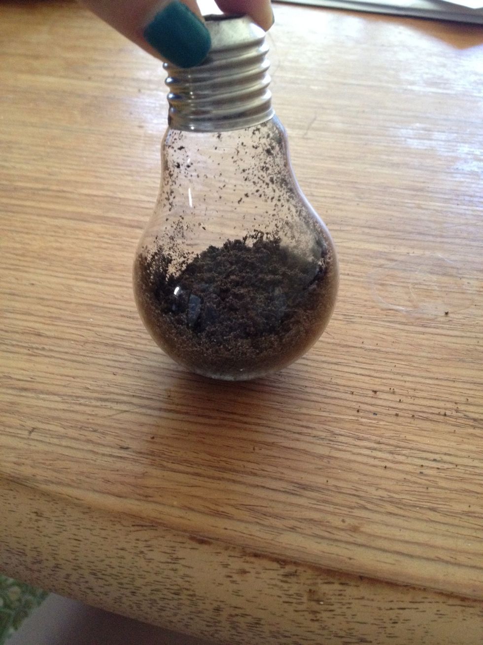 You can fill it up with as much soil as you want but just remember the more soil, the less of the plant you'll be able to see.