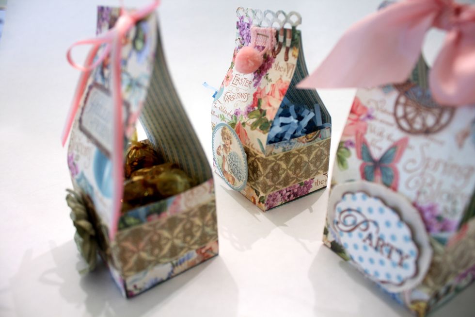 You can fill with anything...and the reverse side of Graphic 45 Papers adds extra design dimension