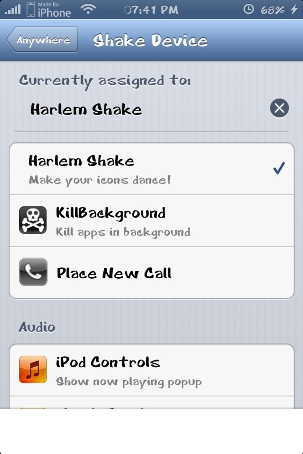 You can find harlem shake tick that its ready