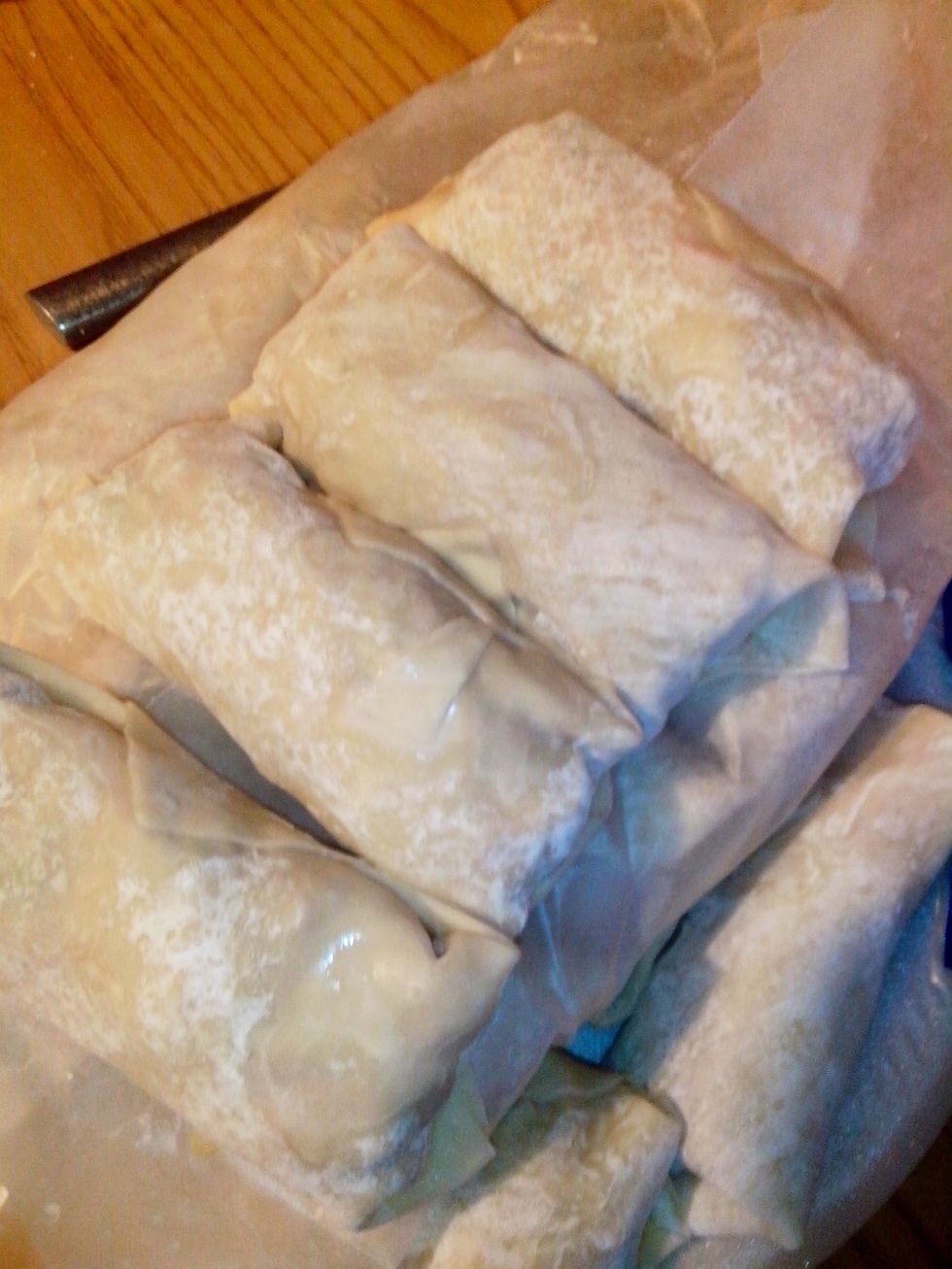 You can follow directions on back of egg roll wrapper to properly roll them.