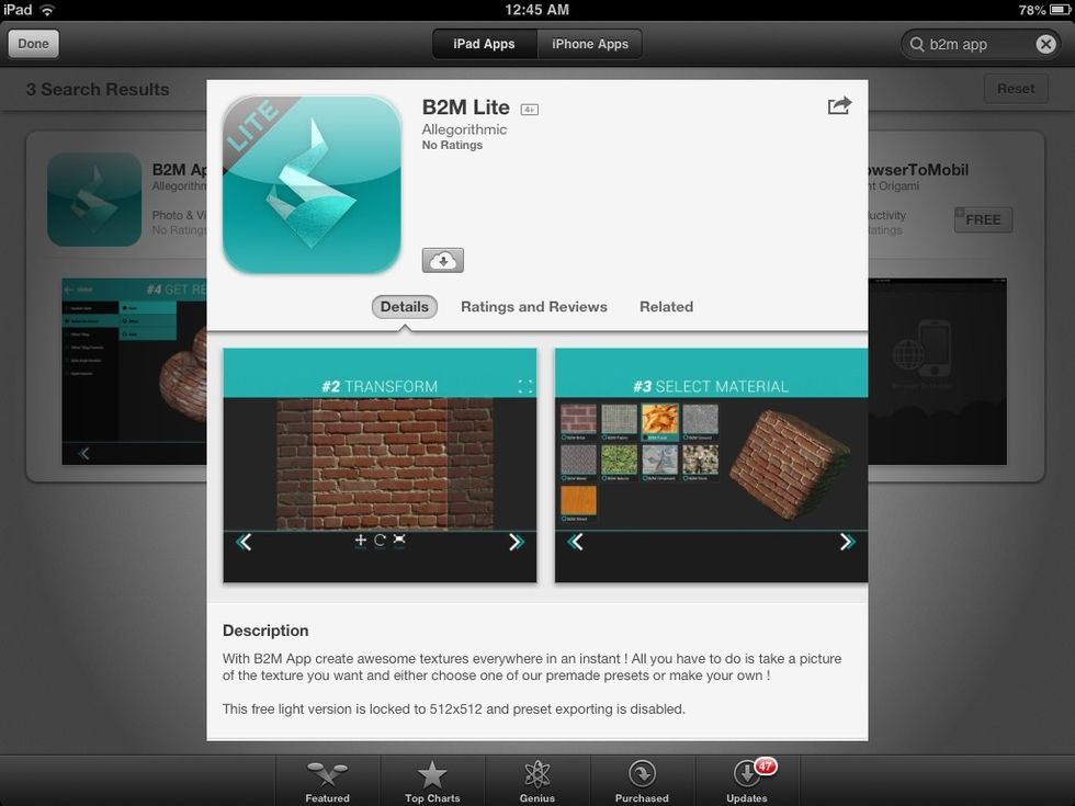 You can generate 3d texture maps right on your ipad with B2M by ALLEGORITMIC!