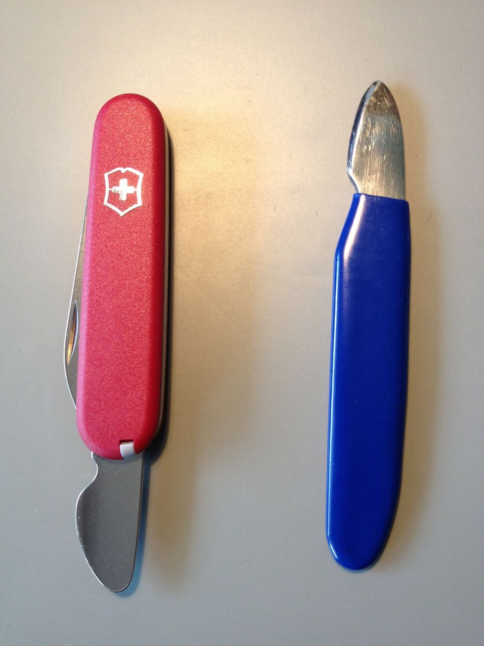 You can get a watch knife from a catalog shop or the Internet. I really recommend the Victorinox since its blade is sharp but sturdy and can help with very tight covers.