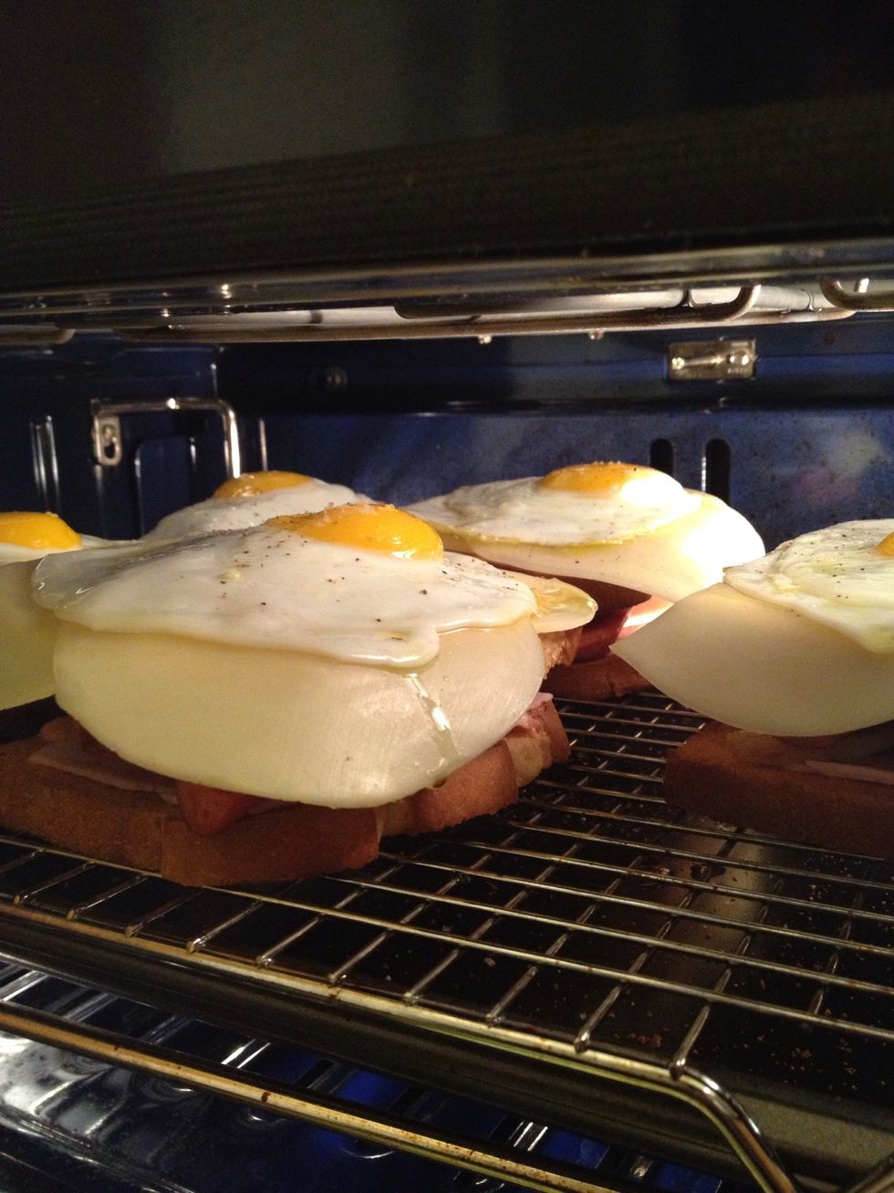 You can gratin it without the egg or warm it in the oven. Not a necessary step.