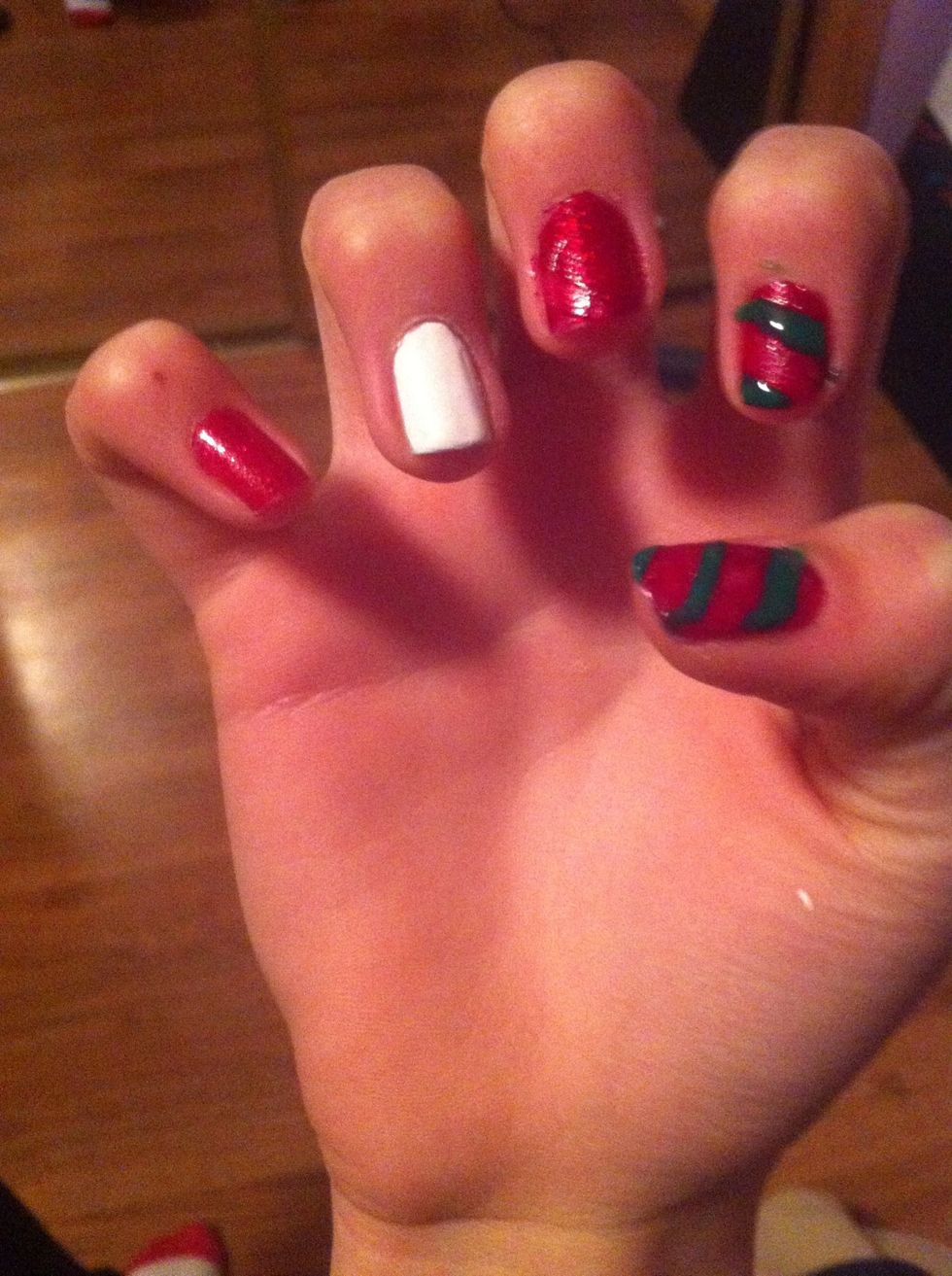 You can leave 2 nails like that or do all