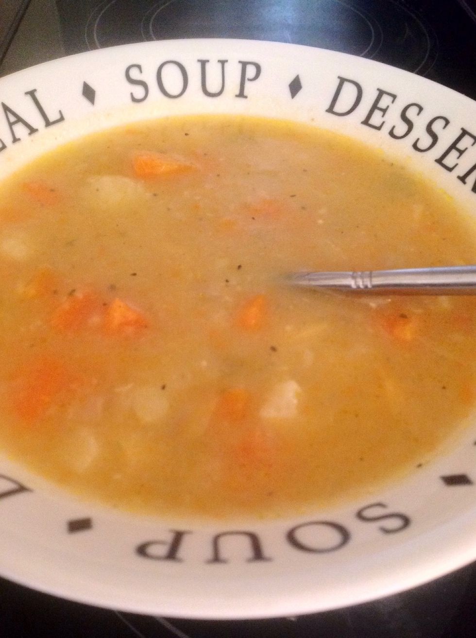 You can leave it chunky or blend. I like to half blend. Season to taste. Serve and enjoy!