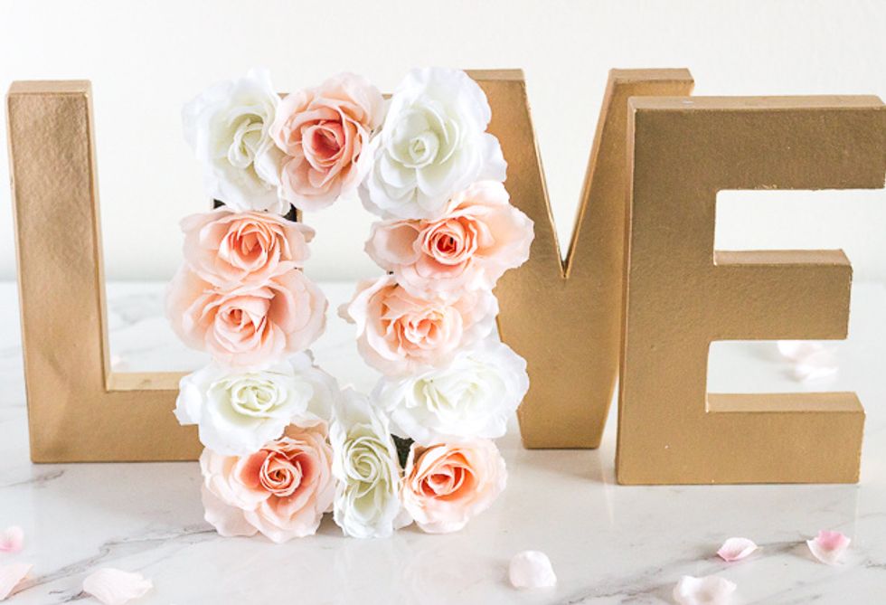 You can leave the letters like this and assemble the word \u201cLOVE\u201d across a table or you can stack them and glue gun them together.