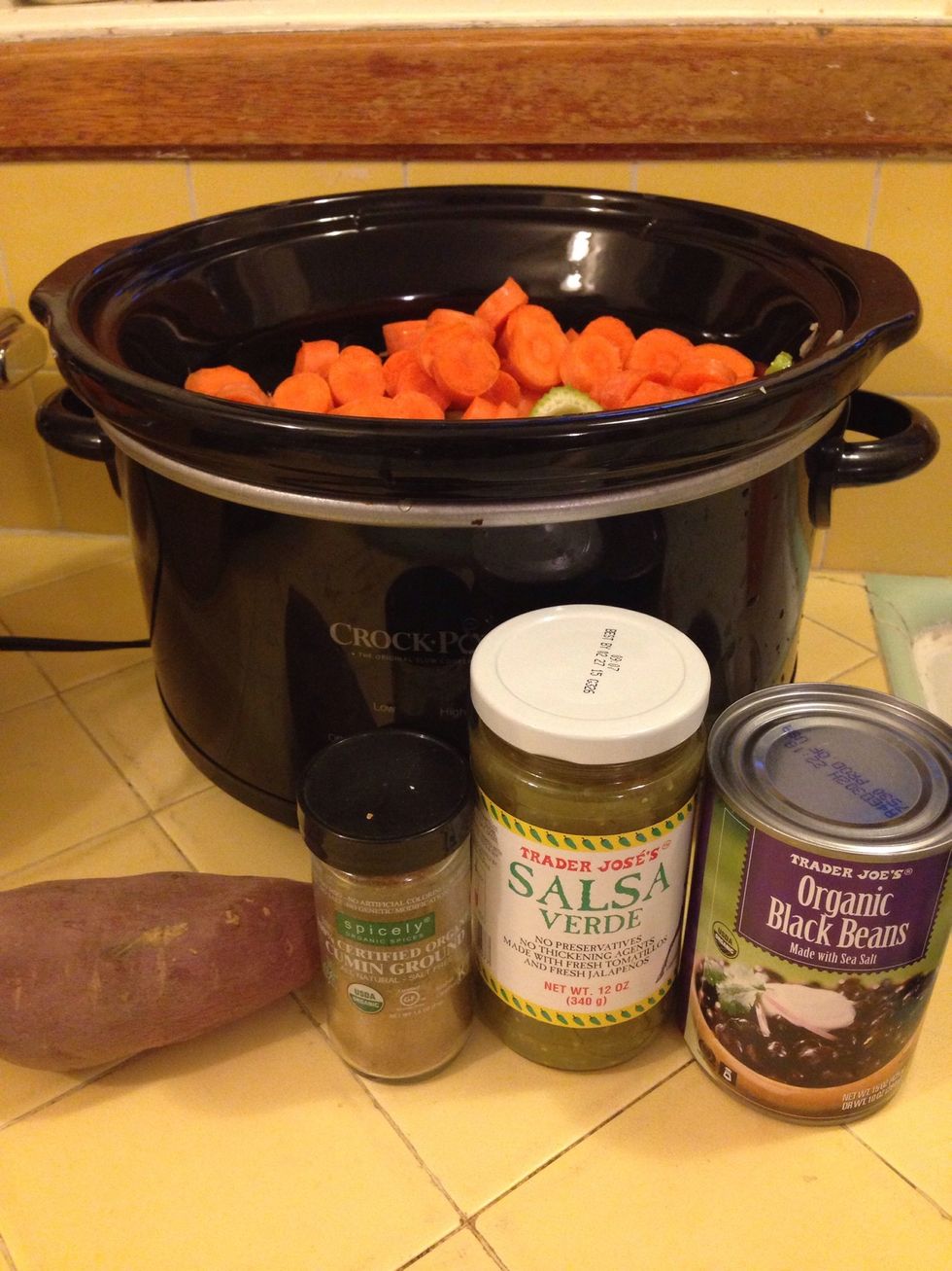 You can make many versions of this dish by varying the ingredients. One version I like uses organic red sweet potato, black beans, half a jar of salsa verde and cumin. Turns out like a ranchero style.