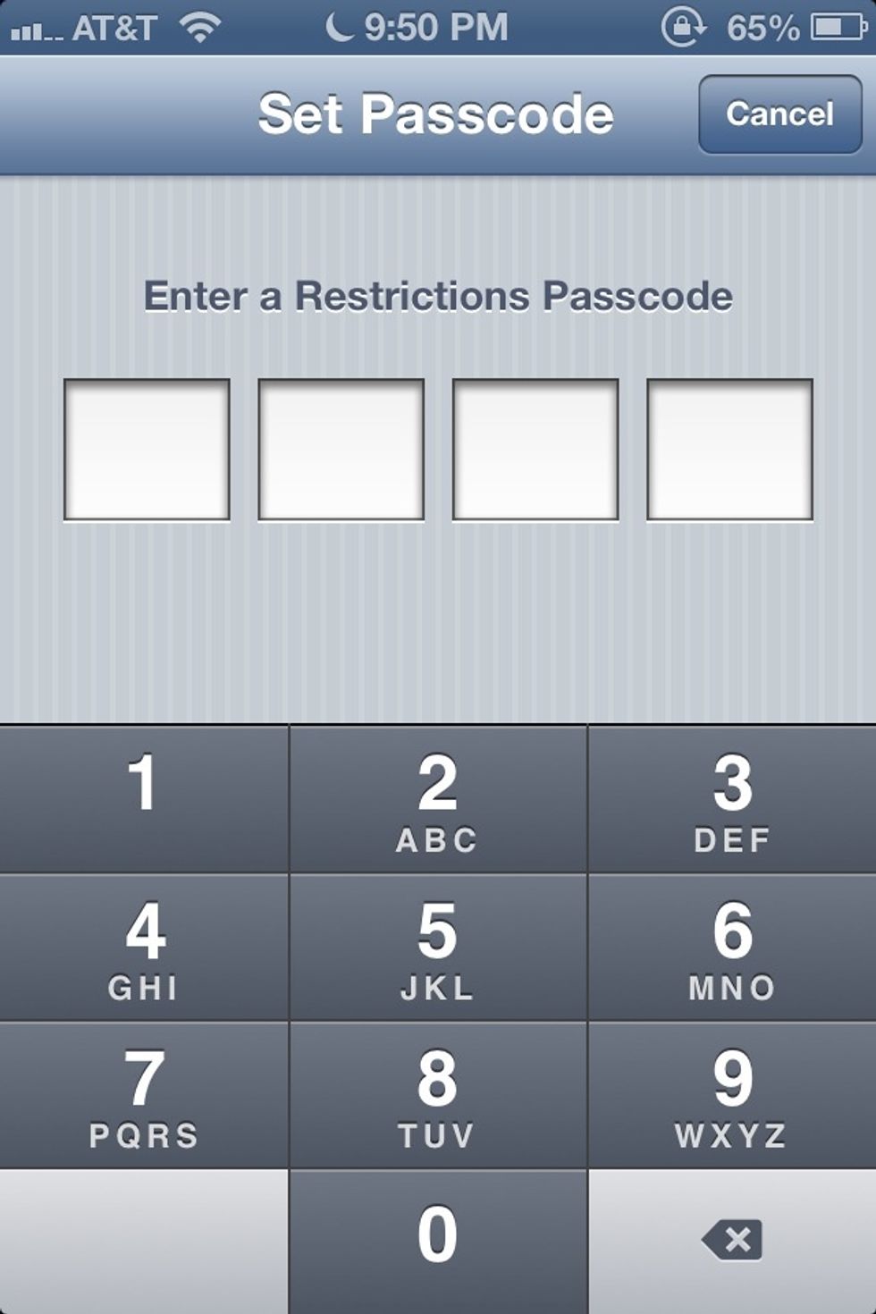 You can only do a 4 digit # or 4 letter word for the password.