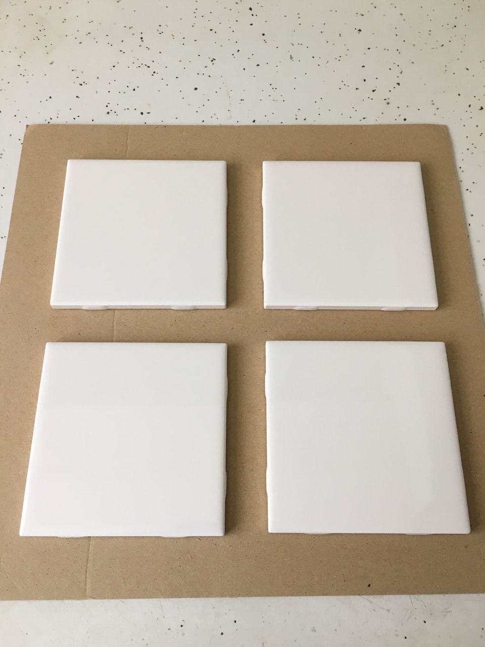 You can purchase ceramic tiles from your local home improvement store. I got these for 19 cents each at Home Depot. They are 4 1/4 x 4 1/4 in size.